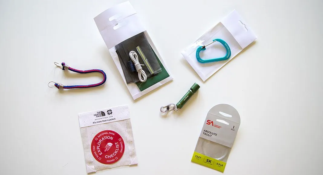 An array of different windowed packaging, with custom designs for each brand.